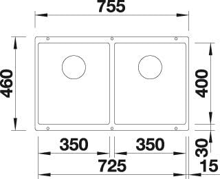 BLANCO SUBLINE 350/350-U | SILGRANIT weiss | Einbauart: Unterbau | ohne Ablauffernbedienung | 80er U