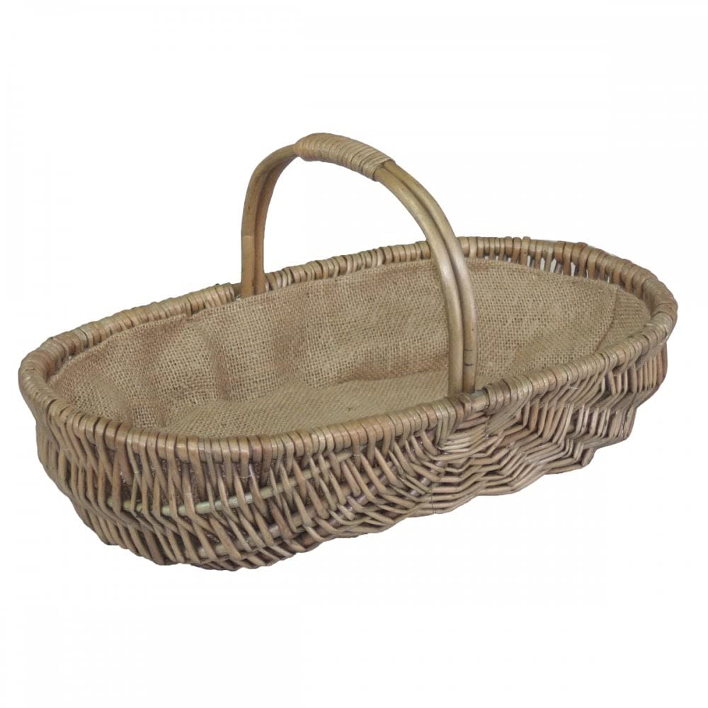 Red Hamper Grosse Shallow Antique Wash gesäumte Garten Trugs Large, Large