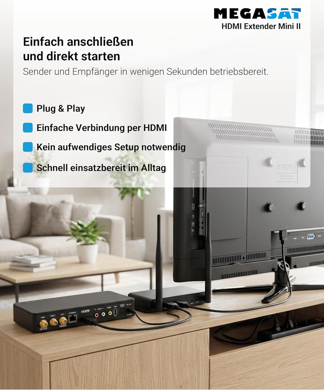 MegaSat Wireless HD Sender Premium II HDMI-Funkübertragung (Set) 200 m 20 kHz, 60 kHz 1920 x 1080 Pi