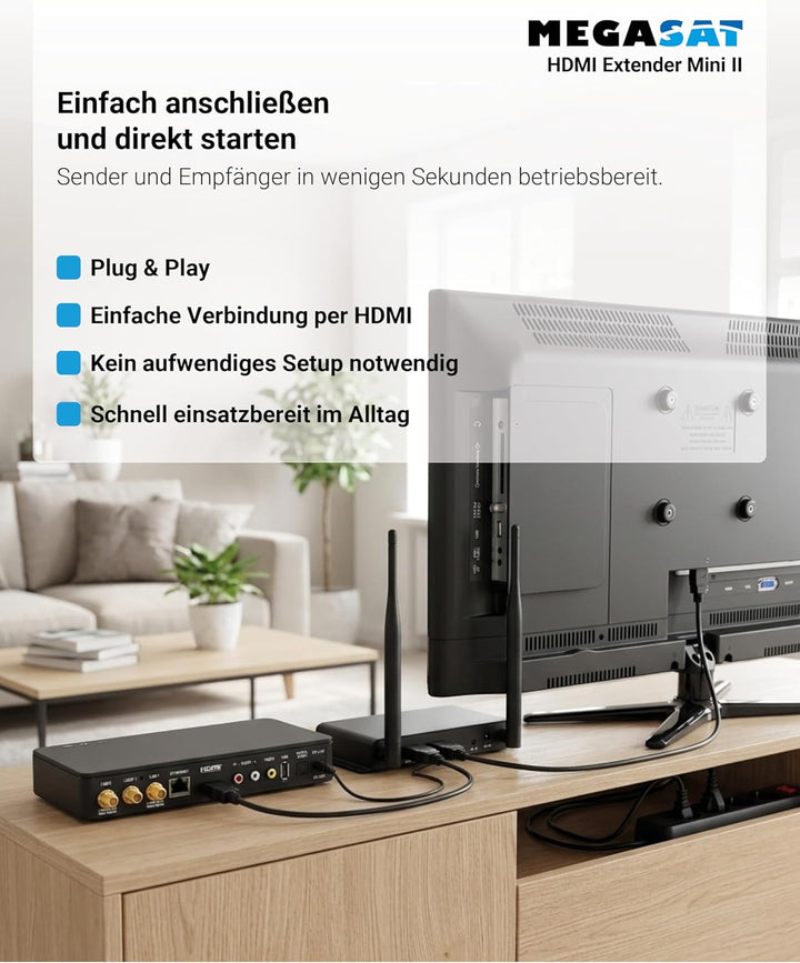 MegaSat Wireless HD Sender Premium II HDMI-Funkübertragung (Set) 200 m 20 kHz, 60 kHz 1920 x 1080 Pi