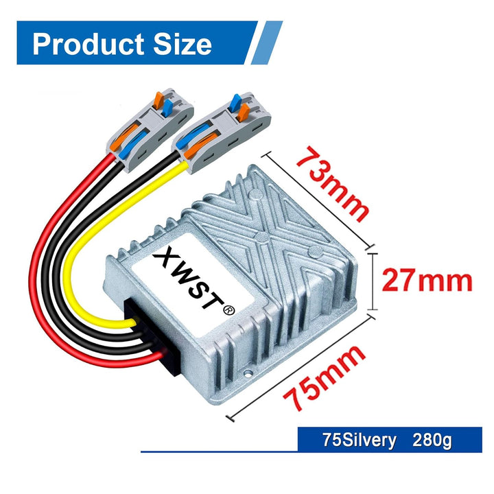 DC DC Wandler 12V auf 48V Spannungswandler 2.1A 100W mit Schnellverbinder Kabelverbinder, DC Step Up