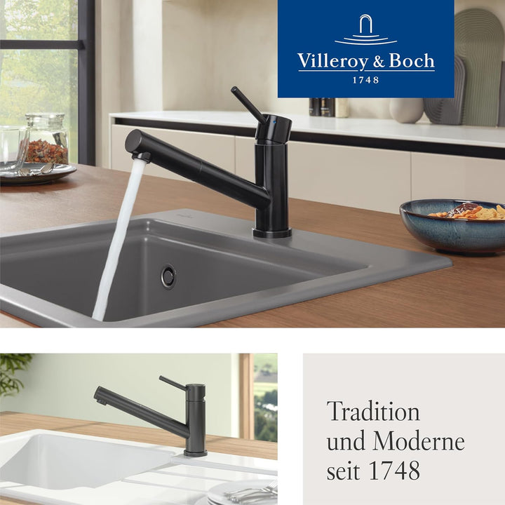 Villeroy &amp; Boch Como Shower | Hochdruck | Einhand-Küchenarmatur mit herausziehbarer Handbrause | Ant