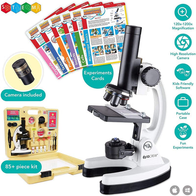 AmScope iqcrew Kids Premium 85+ stück mikroskop, farbkamera und interaktive Kinder Software kit mit