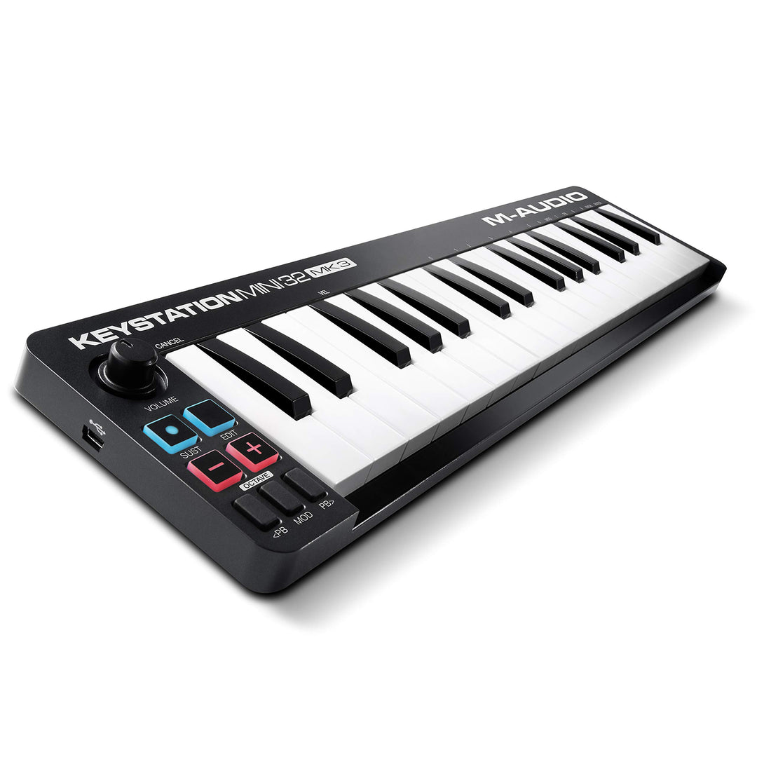 M-Audio Keystation Mini 32 MK3 - Ultra-portabler Mini USB MIDI Keyboard Controller mit MPC Beats Key