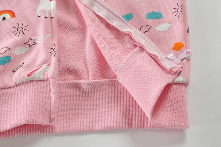 EULLA Kinder Mädchen Zip Up Hoodie Sweatjacke Kapuzenjacke Kapuzenpullover Langarm Baumwolle Einhorn