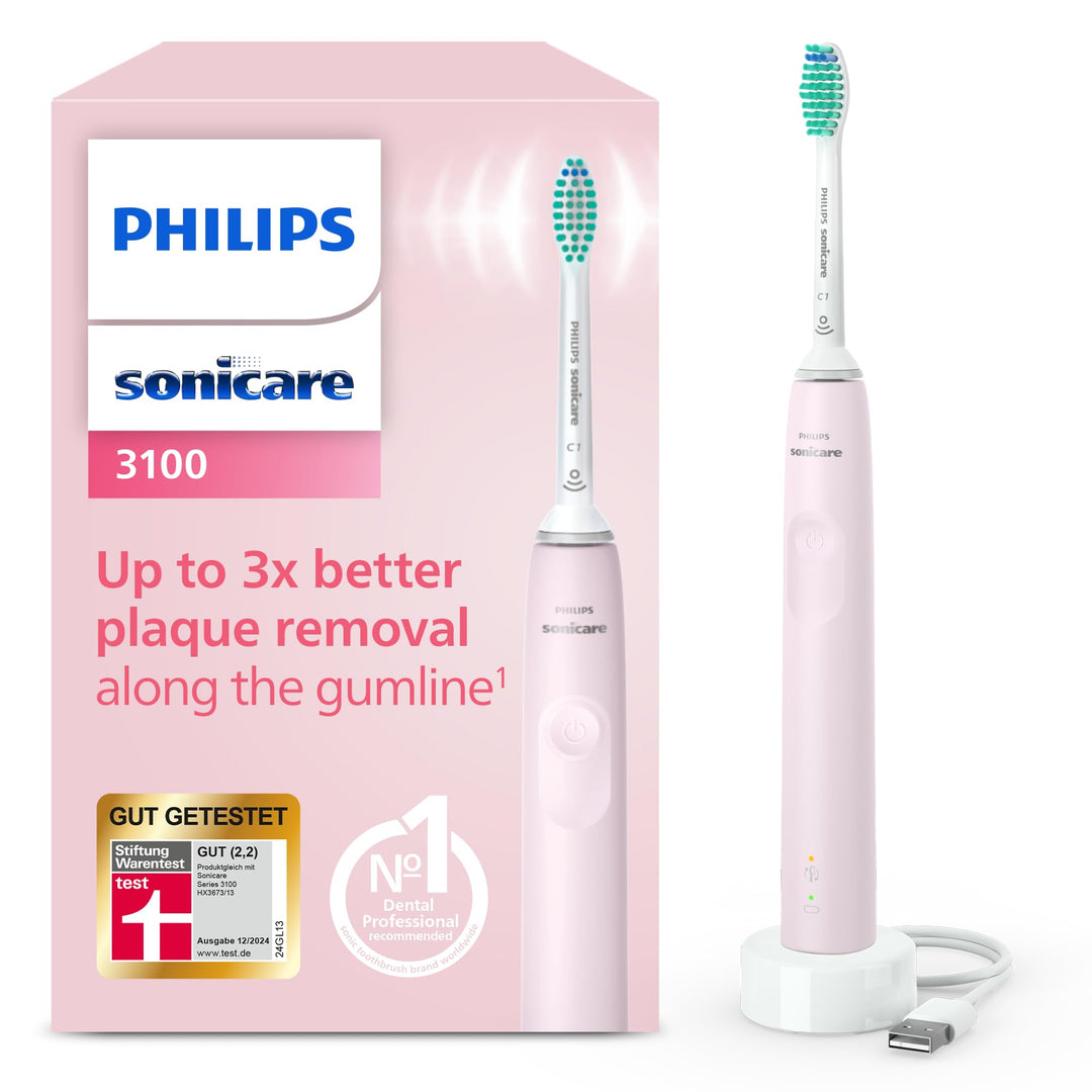 Elektrische Schallzahnbürste Philips Sonicare 3100 Series, mit integriertem Drucksensor, SmarTimer u
