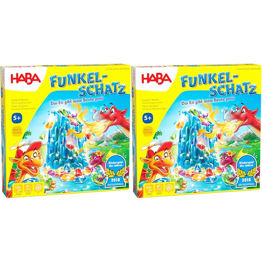 HABA Funkelschatz Brettspiel, Kinderspiel des Jahres 2018, Mitbringspiel für 2-4 Spieler ab 5 Jahren