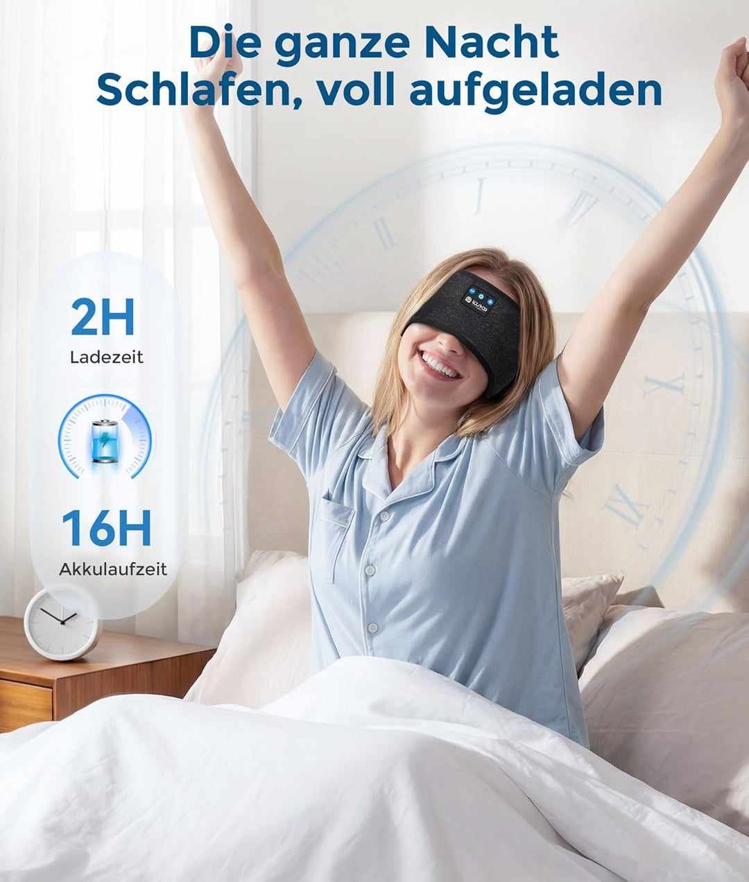 Schlafkopfhörer Bluetooth, Kopfhörer Schlafen, Schlaf Stirnband Kopfhörer Headband Schlafmaske, Spor
