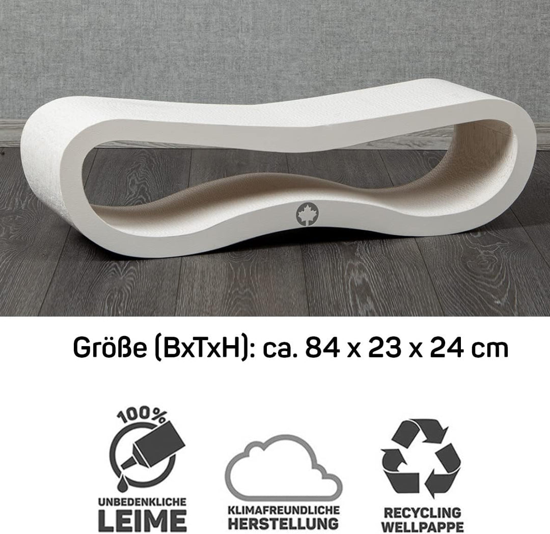 CanadianCat Company | Kratzbrett Set - Orbit+Satellite 2.0 - White Edition - gemasert - Katzenmöbel