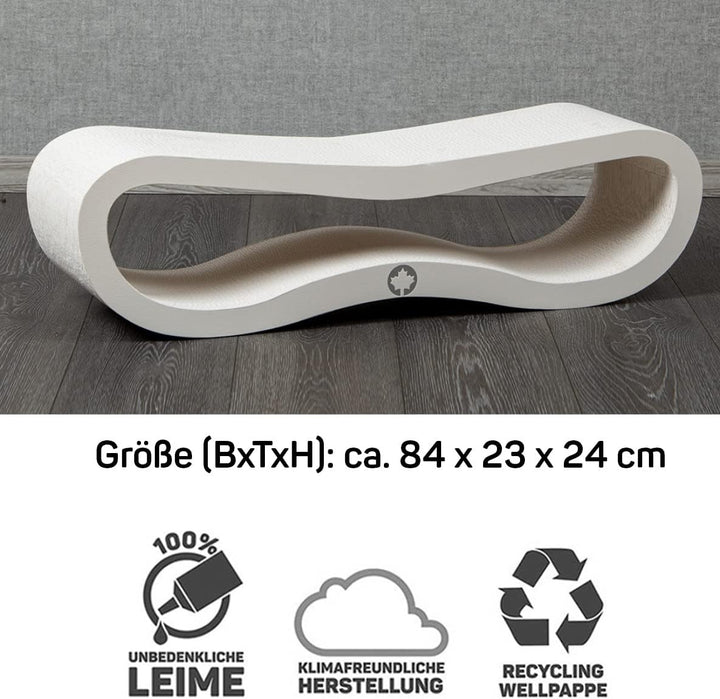 CanadianCat Company | Kratzbrett Set - Orbit+Satellite 2.0 - White Edition - gemasert - Katzenmöbel