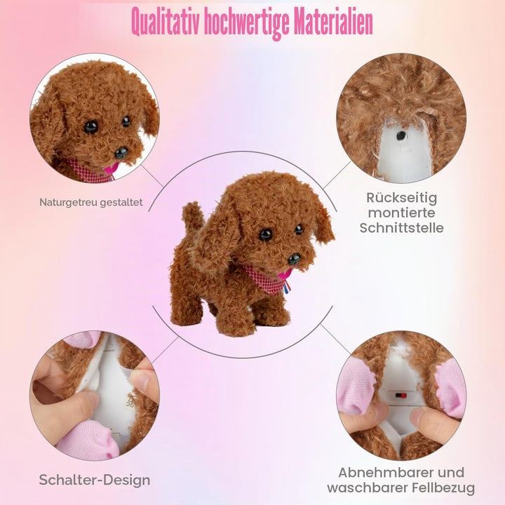 Vicloon Interaktives Haustiere Puppe, Plüsch Puppe mit Leine der Läuft Bellt Schwanzwedeln, Haustier