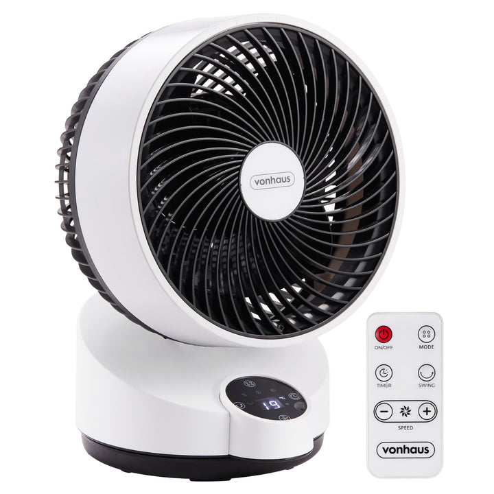 VonHaus Umluft Ventilator Leise – Tischventilator mit 3 Geschwindigkeitsstufen, 3 Modi, Fernbedienun
