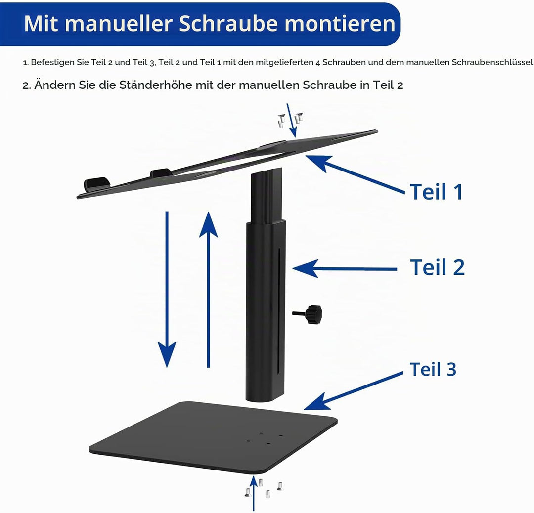BESIGN LSX6 Laptop Stand, Ergonomic Adjustable Notebook Stand, Laptop Riser for Standing Work, Compu