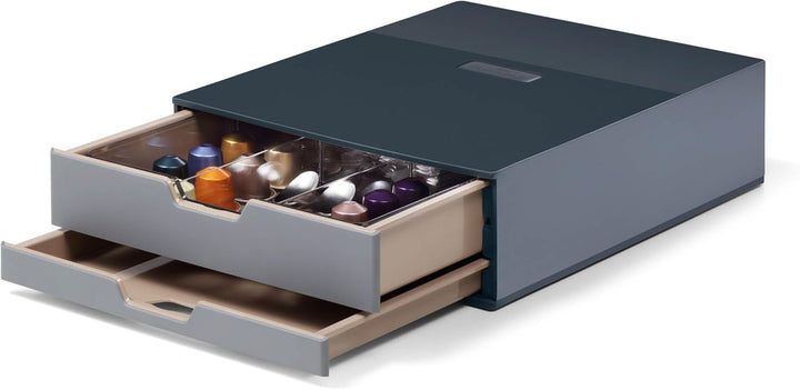 Durable Coffee Point Box S Aufbewahrungsbox (mit 2 Schubladen für Kaffee/Tee, Cateringbox für Kaffee