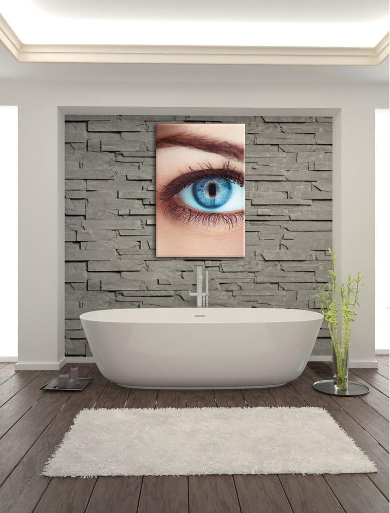 Auge einer Frau, Format: 100x70 auf Leinwand, XXL riesige Bilder fertig gerahmt mit Keilrahmen, Kuns