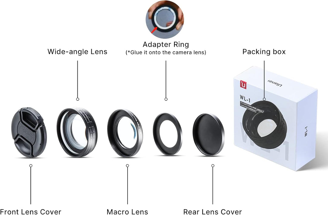Weitwinkelobjektiv für Sony ZV1, ULANZI WL-1 18mm Weitwinkel mit 10X Makro, 2-in-1 Zusatzobjektiv fü