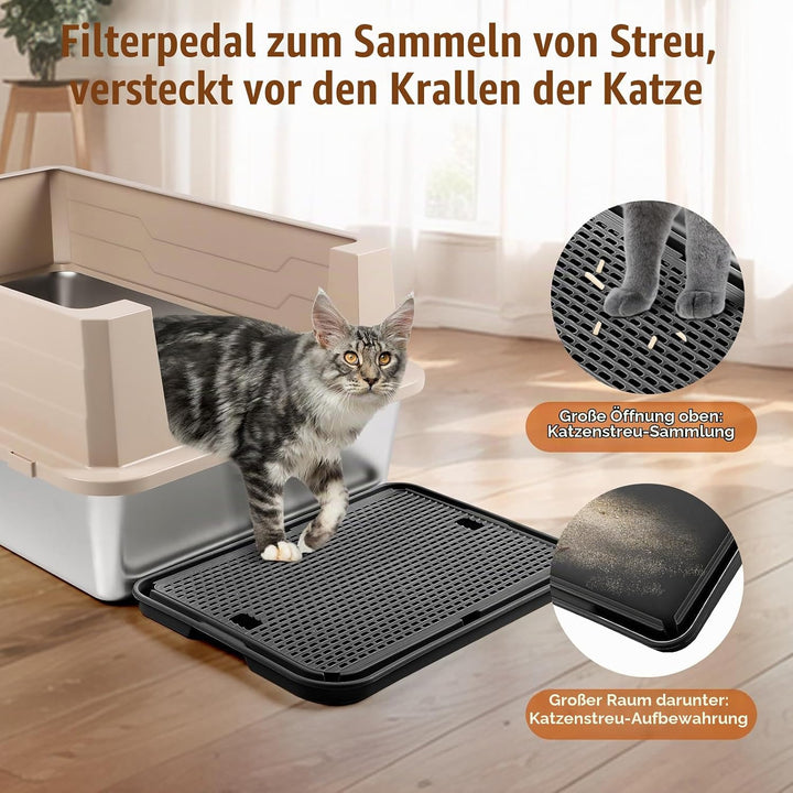 grosse Katzentoilette Rampe Matte, 42x30CM Katzentreppe, Katzenstreu Catcher für automatische selbst