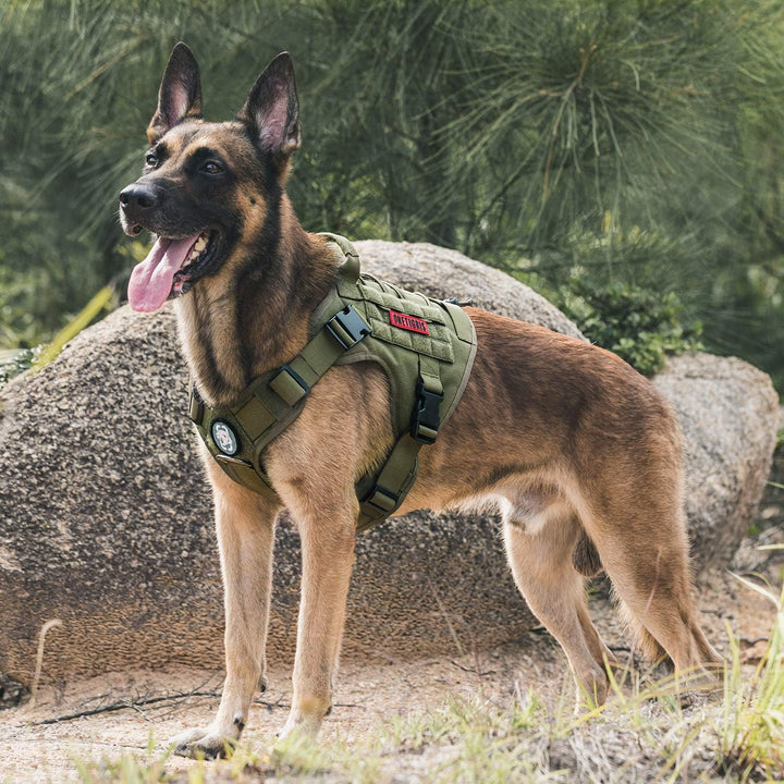 OneTigris Taktische Hundeweste Service Hundegeschirr MOLLE Hundeausbildung Geschirr 1000D Nylon (XL,
