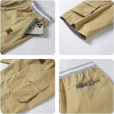 Tansozer Kurze Hosen Herren Shorts Herren Sommer Freizeit mit 6 Taschen S Khaki, S Khaki