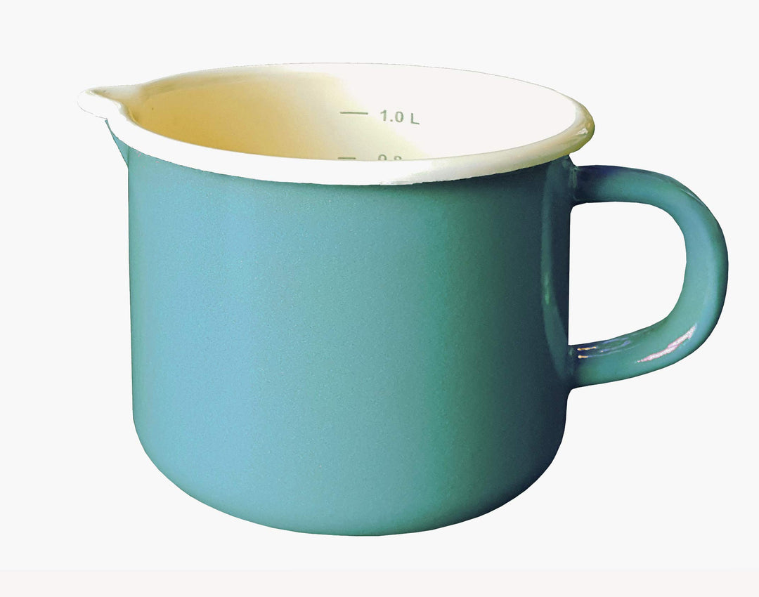 Milchtopf, Emaille, Türkisblau, 1 Liter