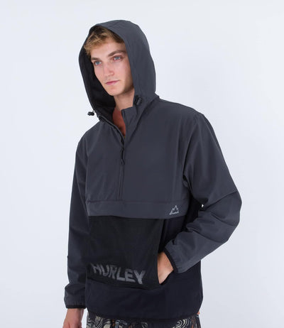 Hurley Herren Phantom+ Packable Anorak Jacke, Grau (Dk Stone Grey)