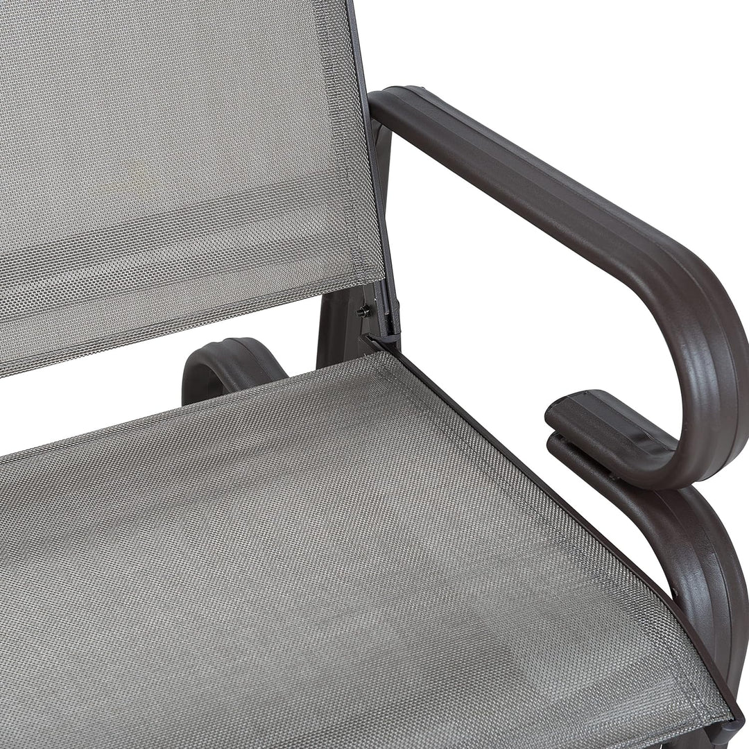 Moderner Garten-Schaukelstuhl braun aus Aluminium Polyester Bespannung Borgio