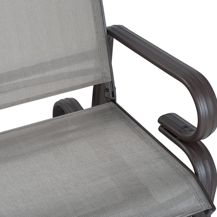 Moderner Garten-Schaukelstuhl braun aus Aluminium Polyester Bespannung Borgio