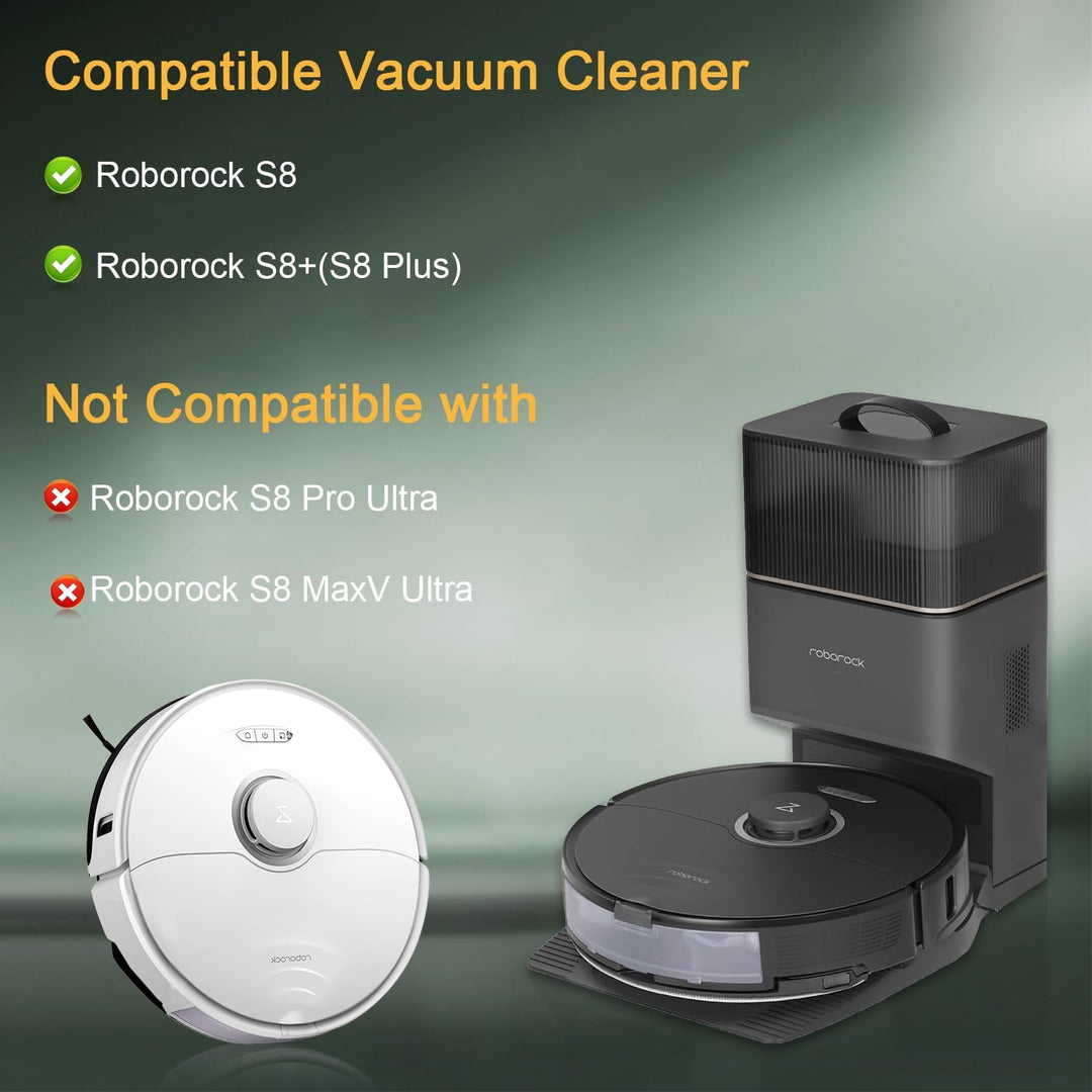 Zubehör für Roborock S8 / S8+ / S8 Plus Saugroboter, 2 Gummibürsten 4 Hepa-Filter 6 Seitenbürsten 4