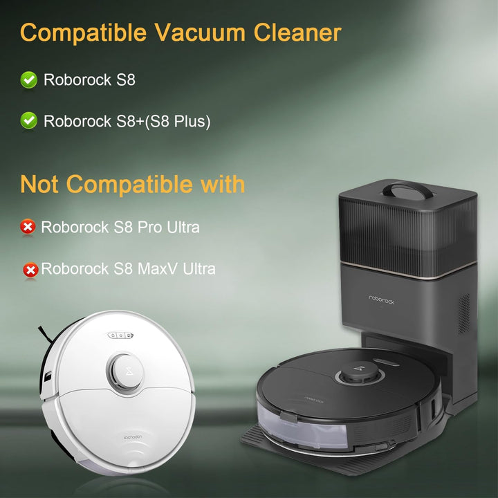 Zubehör für Roborock S8 / S8+ / S8 Plus Saugroboter, 2 Gummibürsten 4 Hepa-Filter 6 Seitenbürsten 4