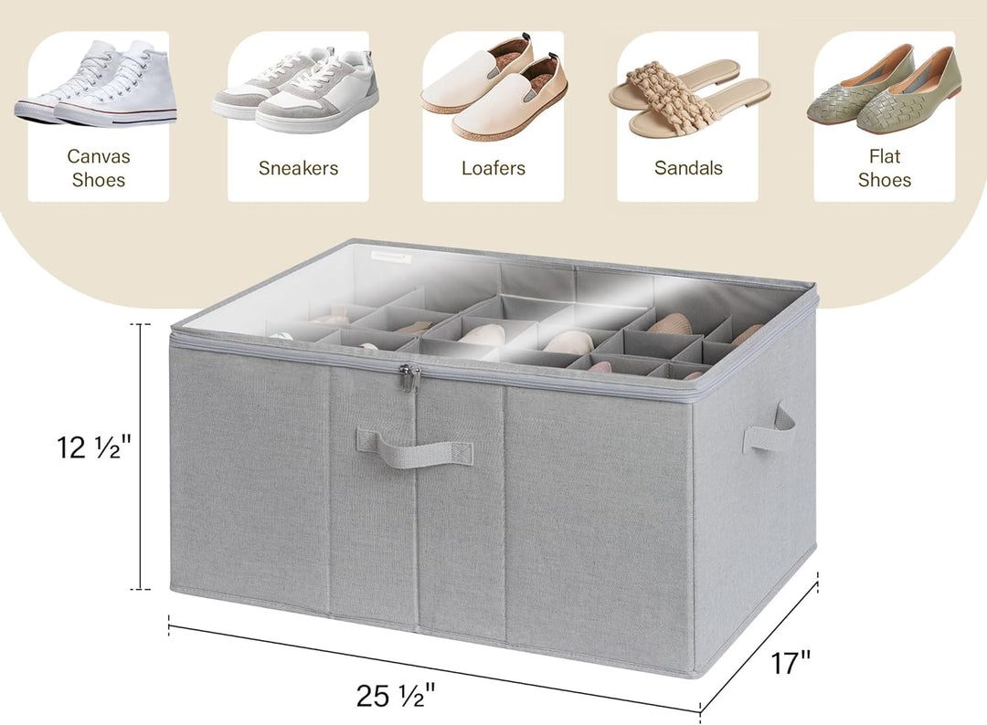 StorageWorks Schuh Organizer für Schrank, Schuhbox mit Deckel, extragrosse Schuhaufbewahrungsbox für