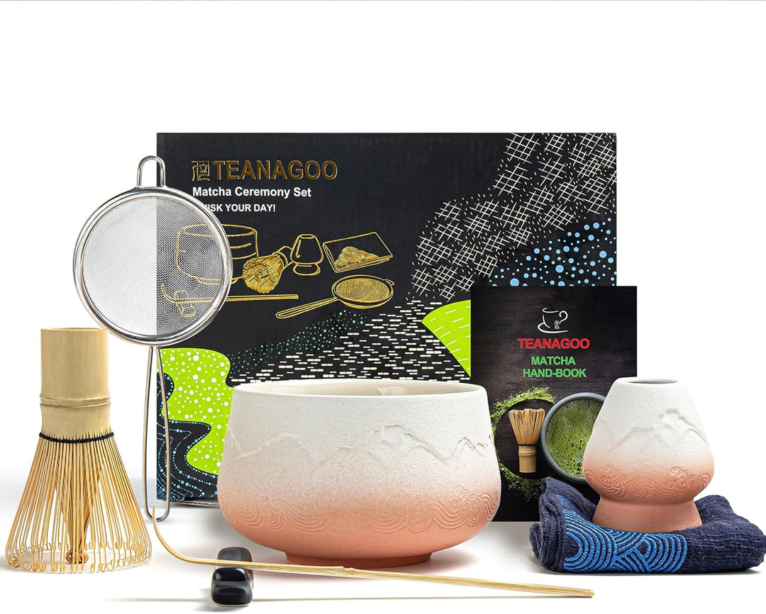 TEANAGOO Matcha Set| Matcha Besen|Matcha Tea Set | Matcha Schale| Matcha Whisk,Schaufel, Sieb, Match
