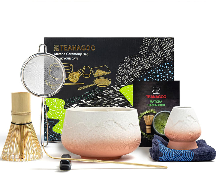 TEANAGOO Matcha Set| Matcha Besen|Matcha Tea Set | Matcha Schale| Matcha Whisk,Schaufel, Sieb, Match