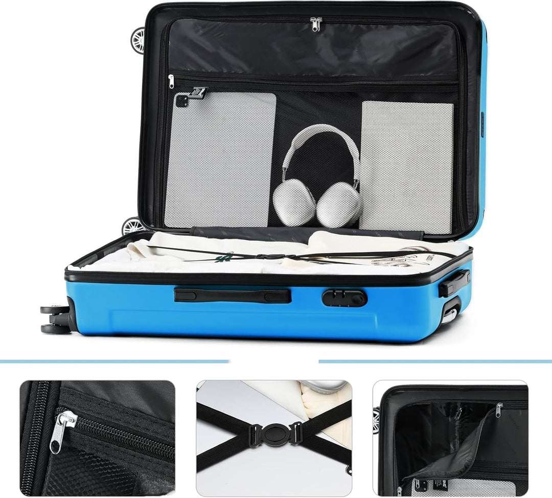 3tlg Kofferset, Trolley Koffer Reisekofferset, (55/66/76CM), Handgepäck Koffer, 360°drehbare Hartsch