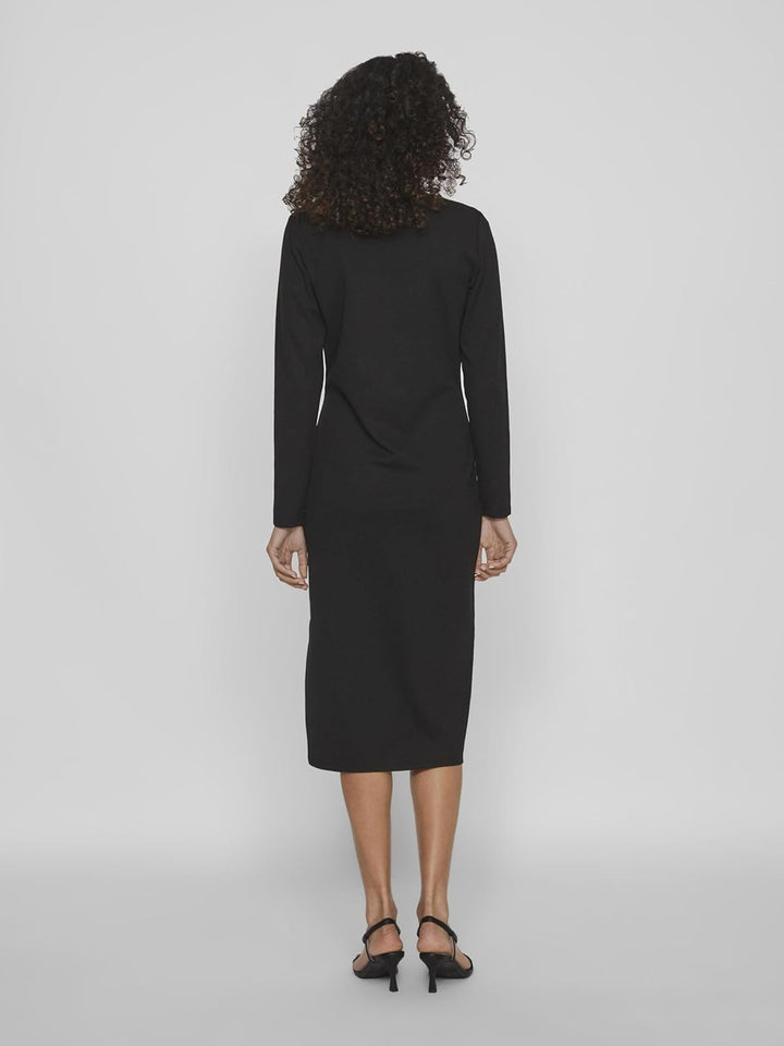 Vila Damen Viarmerone L/S Long Dress-Noos Maxikleid M Schwarz, M Schwarz