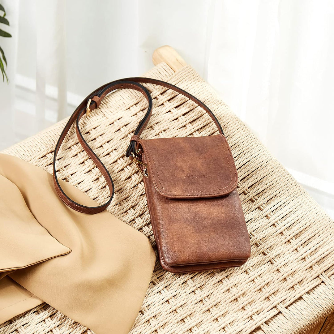 BOSTANTEN Handytasche zum Umhängen Leder, Handy Umhängetasche Damen, Handytasche mit Geldbörse zum U