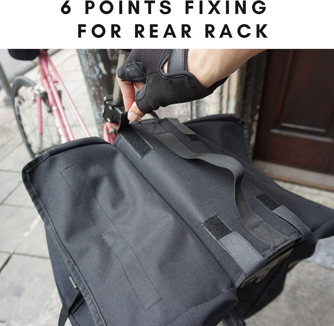Vincita Top Load Double Pannier Water Resistant Cycling Side Bags – mit Regenschutz, gross, Tragegri