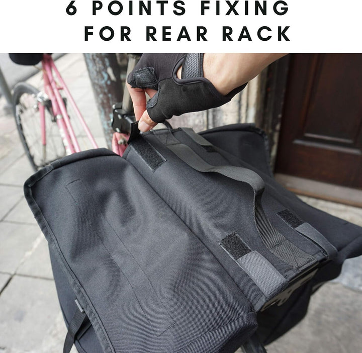 Vincita Top Load Double Pannier Water Resistant Cycling Side Bags – mit Regenschutz, gross, Tragegri