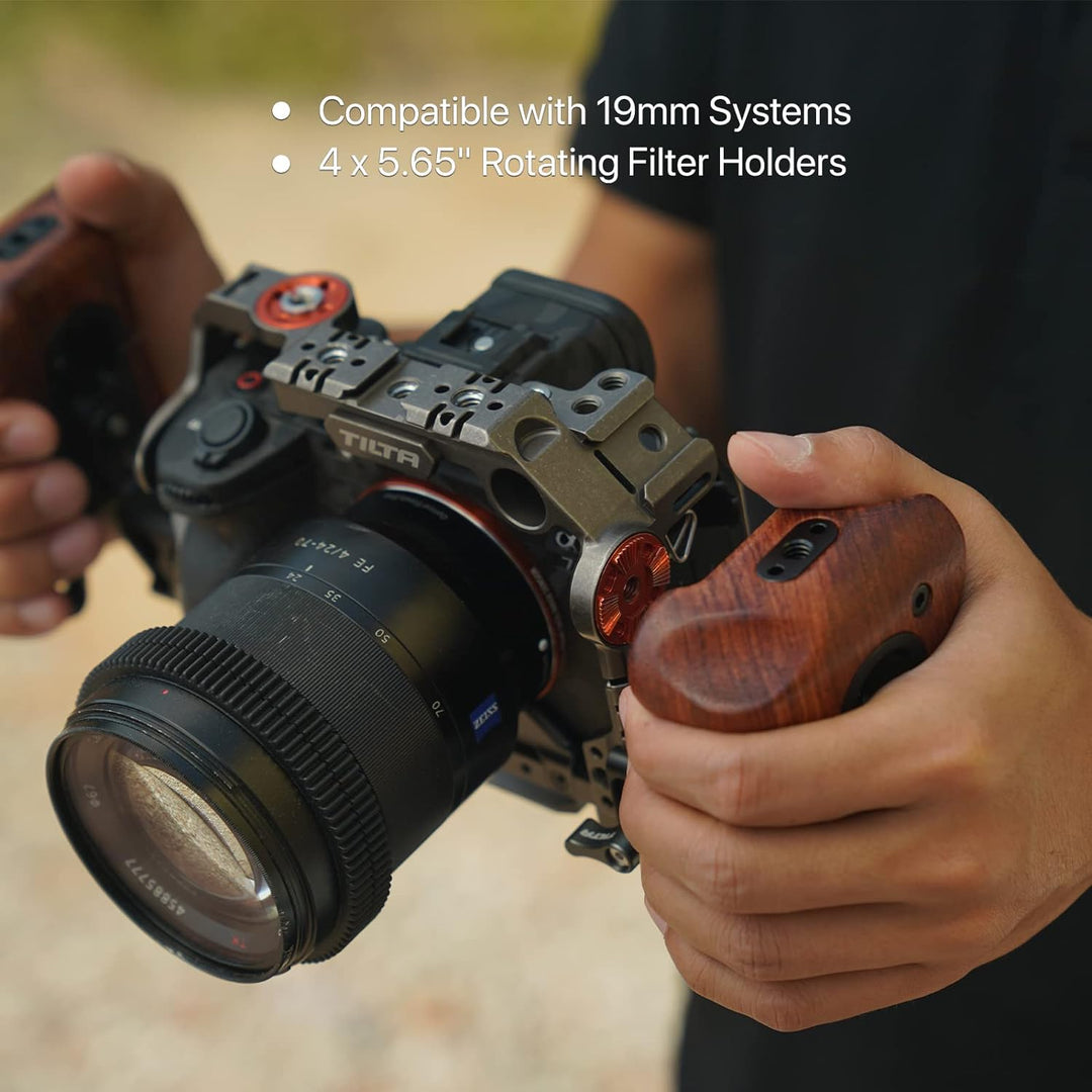 Tilta TA-RWH-B Holzgriff rechts tragbar für Sony A7S3 A7 GH5 5D BMPCC6K Kamerakäfig - Schwarz