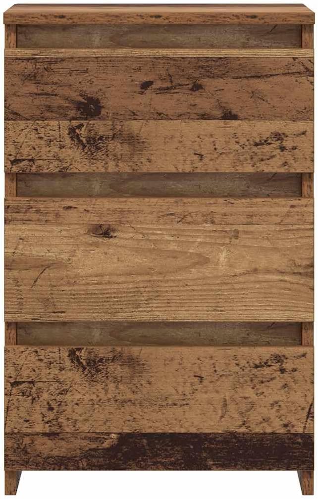 vidaXL Nachttische 2 STK. Altholz-Optik 40x35x62,5 cm Holzwerkstoff, Nachtschrank, Nachtkonsole, Sch