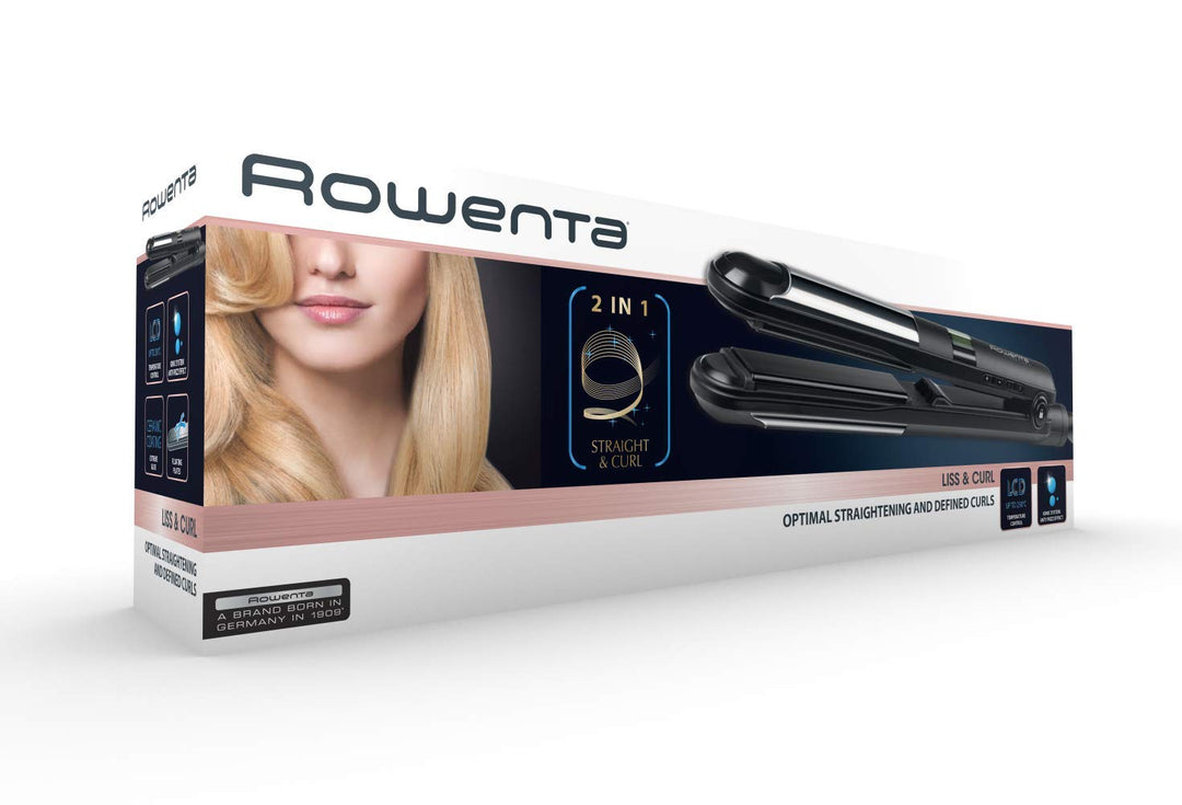 Rowenta SF4210 Liss & Curl 2-In-1 Haarglätter | Glattes Und Glänzendes Haar | Zahllose Looks | Ionen