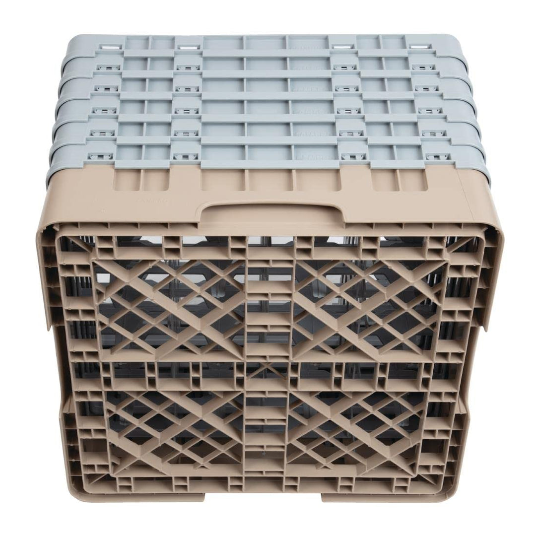 Cambro Camrack 16 Comp Glasregal mit 6 Verlängerungen, Beige