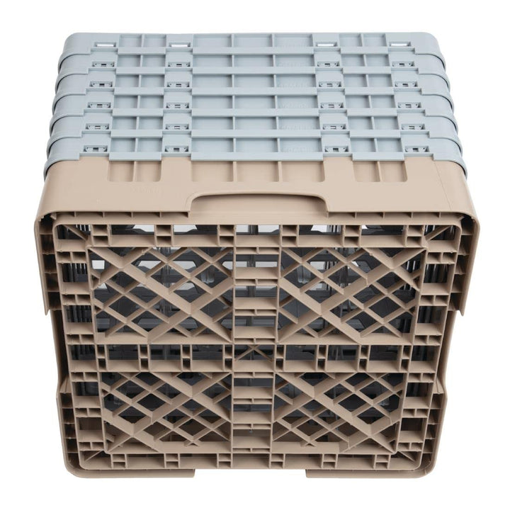 Cambro Camrack 16 Comp Glasregal mit 6 Verlängerungen, Beige