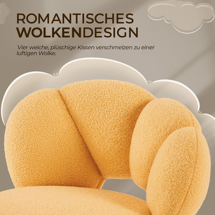 Yaheetech Schreibtischstuhl Bürostuhl Ergonomisch Bürosessel in Wolkenform Schminktischstuhl bis 136