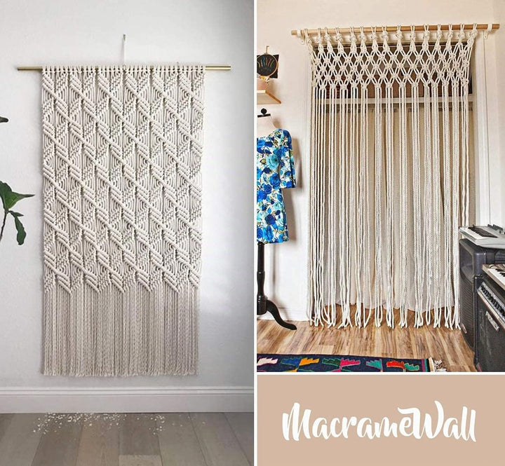 Makramee Baumwolle Garn 3 mm x 300 m Natürliche Baumwollgarn, Beigefarbenes Kordelseil für DIY Handw