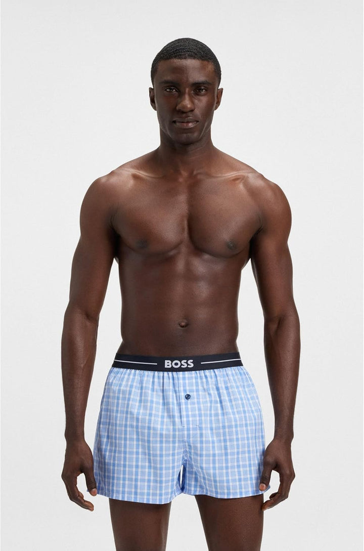 BOSS Herren Boxershorts, 2er Pack S New - Open Blue471, S New - Open Blue471