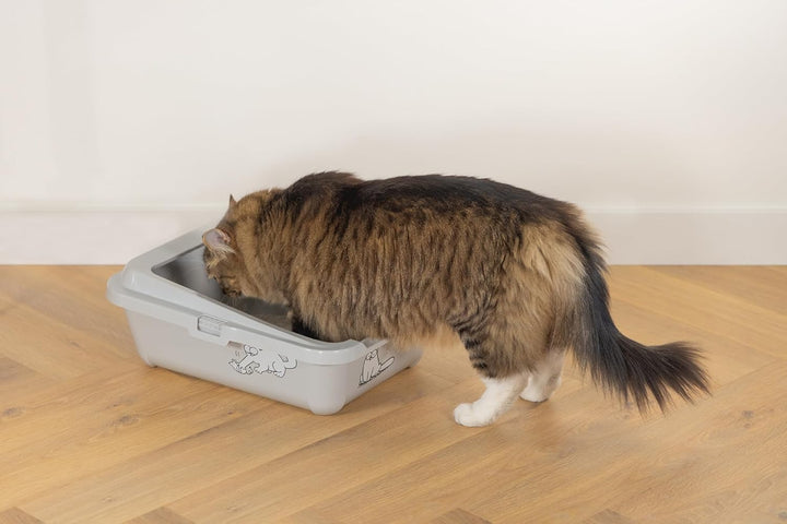Simon's Cat, Katzentoilette mit Rand L: 43 cm B: 32 cm H: 16 cm grau grau L: 43 cm B: 32 cm H: 16 cm