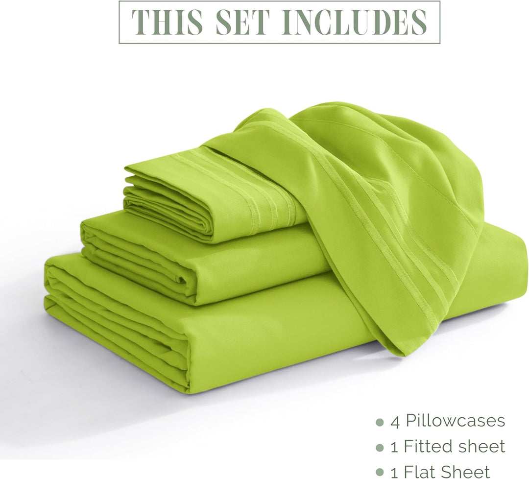 Elegant Comfort Luxuriöses Bettwäsche-Set, Fadenzahl 1500, ägyptische Qualität, dreireihig, Bestickt