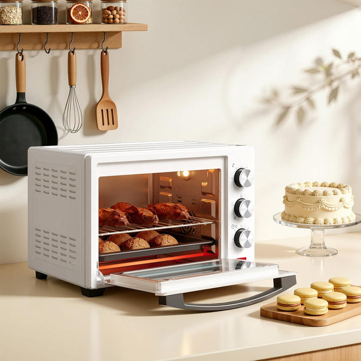 WOLTU Mini Backofen 25 Liter, 1400 Watt Toasterofen | Pizzaofen | Krümelblech mit Timer Minibackofen