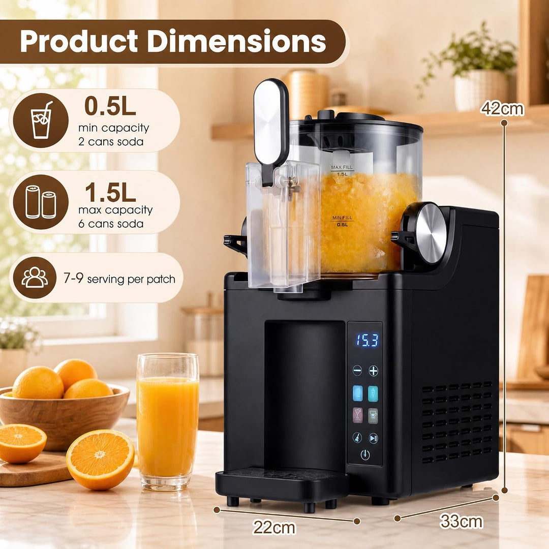 LIFEZEAL Slush Maschine, 1,5 L Softeismaschine mit 220 W Kompressor | Eismaschine für Slushies, Cock