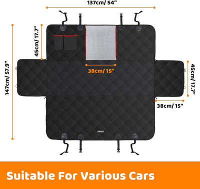 Favoto Autoschondecke für Hunde Haustier Hundedecke Auto Rückbank mit Sichtfenster Rücksitz Schutzma